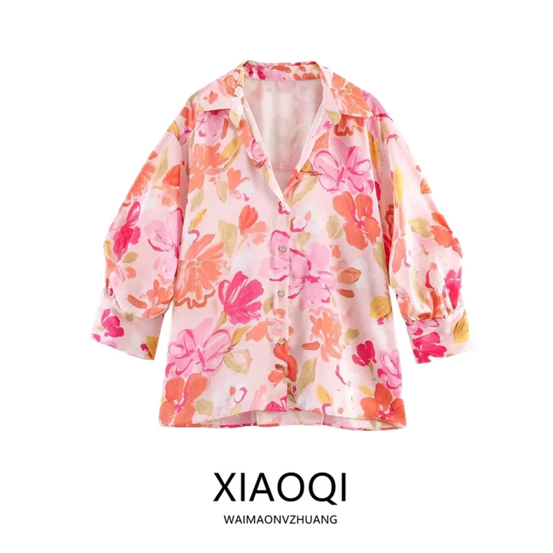 Summer 2026 Women's Fashion Bubble Sleeve Floral Print Versatile Shirt Quality Fabric Loose Fit Long Sleeve Turn-down Collar
Summer 2026 Women's Fashion Bubble Sleeve Floral Print Versatile Shirt Quality Fabric Loose Fit Long Sleeve Turn-down Collar