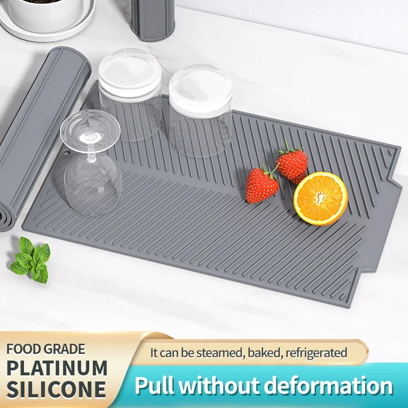 Silicone Dish Drying Mat for Multiple Usage Easy clean Eco-friendly Heat-resistant Silicone Mat for Kitchen Counter or Sink
Silicone Dish Drying Mat for Multiple Usage Easy clean Eco-friendly Heat-resistant Silicone Mat for Kitchen Counter or Sink