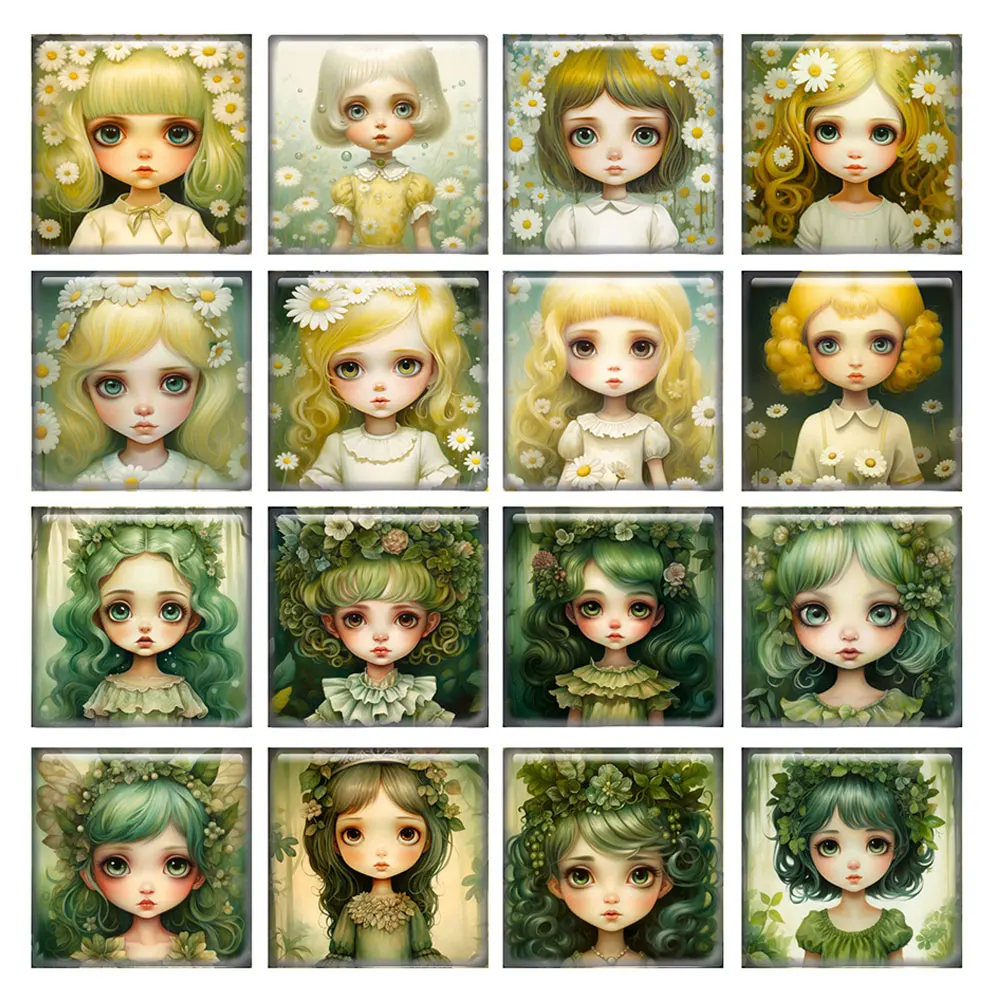 10pcs/lots Spring Green Girl Fairy Flower Square Photo Glass Cabochon Flatback Demo Flat Back Cameo For Diy Jewelry Making
10pcs/lots Spring Green Girl Fairy Flower Square Photo Glass Cabochon Flatback Demo Flat Back Cameo For Diy Jewelry Making