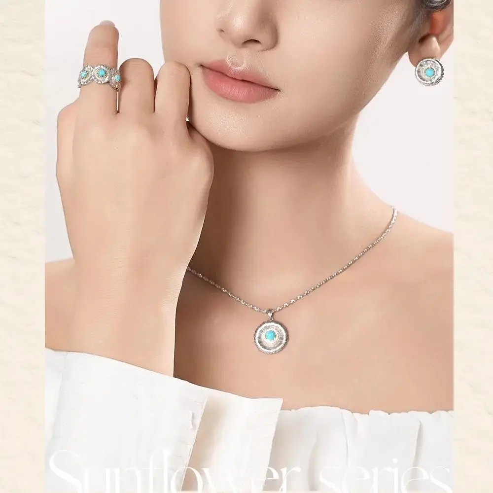 Серия Daisy PT950 бирюзовое кольцо с подвеской ожерелье серьги модный роскошный набор подарок
Серия Daisy PT950 бирюзовое кольцо с подвеской ожерелье серьги модный роскошный набор подарок
