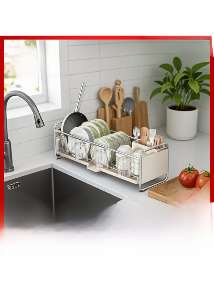 Современная кухонная мойка из нержавеющей стали с узким изливом, двойным дренажем и двойным слоем для хранения на столешнице
Современная кухонная мойка из нержавеющей стали с узким изливом, двойным дренажем и двойным слоем для хранения на столешнице