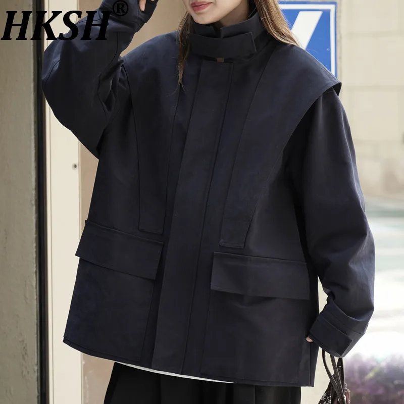 HKSH Spring Autumn New Women Trench Coat Stand Collar Zipper Pockets Solid Color Korean Windbreaker Elegant Chic Jackets HK13151
HKSH Spring Autumn New Women Trench Coat Stand Collar Zipper Pockets Solid Color Korean Windbreaker Elegant Chic Jackets HK13151