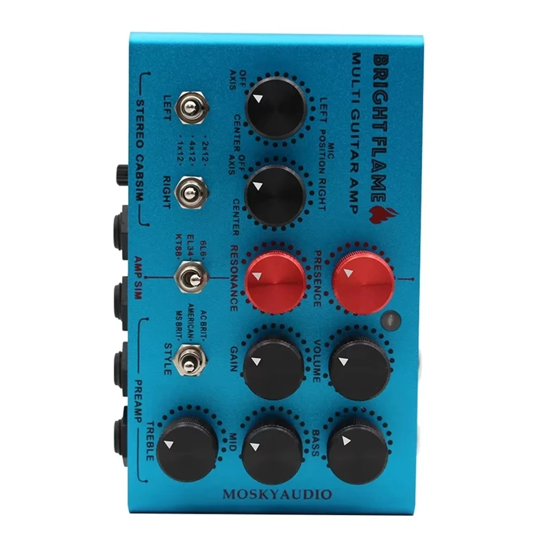 A74K-MOSKYAUDIO Audio Bright Flame Multi Guitar Amp Simulator Pedal Stereo Cabinet Sim Box Preamp DI Box Effect Pedal
A74K-MOSKYAUDIO Audio Bright Flame Multi Guitar Amp Simulator Pedal Stereo Cabinet Sim Box Preamp DI Box Effect Pedal