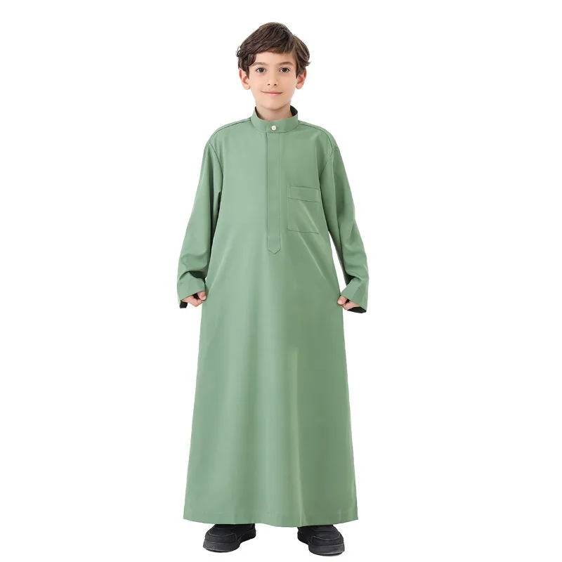 Arab Boys Robe Middle East Traditional Long Dress Pure Color Stand Collar Muslim Clothing for Kids
Arab Boys Robe Middle East Traditional Long Dress Pure Color Stand Collar Muslim Clothing for Kids