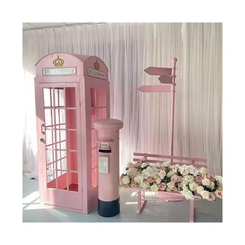 Modern detachable pink phone booth custom design with flowers wedding decoration style brand new
Modern detachable pink phone booth custom design with flowers wedding decoration style brand new