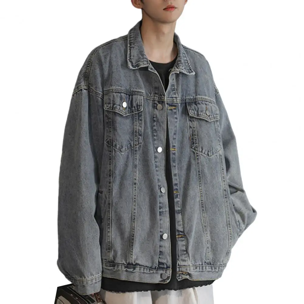 Men Jacket Denim Retro Hip Hop Style Loose Single-breasted Long Sleeve Lapel Multi Pockets Outerwear Streetwear
Men Jacket Denim Retro Hip Hop Style Loose Single-breasted Long Sleeve Lapel Multi Pockets Outerwear Streetwear