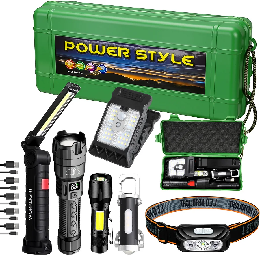 Rechargeable Flashlight/Work Light/Solar Light Combo, High Power Waterproof Torch Light for Outdoor Camping, Fishing, Emergency
Rechargeable Flashlight/Work Light/Solar Light Combo, High Power Waterproof Torch Light for Outdoor Camping, Fishing, Emergency