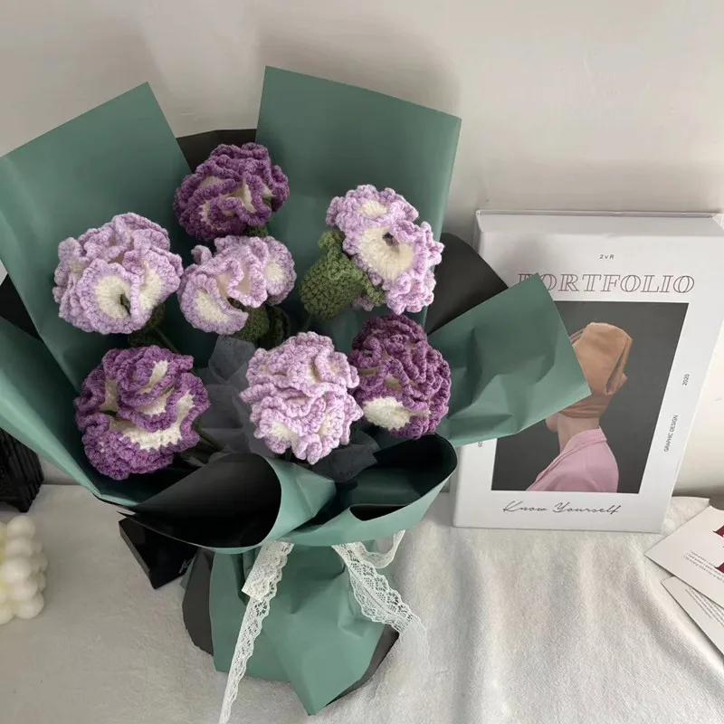 Cotton Wool Handmade Woven Crochet Finished Immortal Flower Carnations Simulation Bouquet Creative Gift Home Desk Decoration
Cotton Wool Handmade Woven Crochet Finished Immortal Flower Carnations Simulation Bouquet Creative Gift Home Desk Decoration