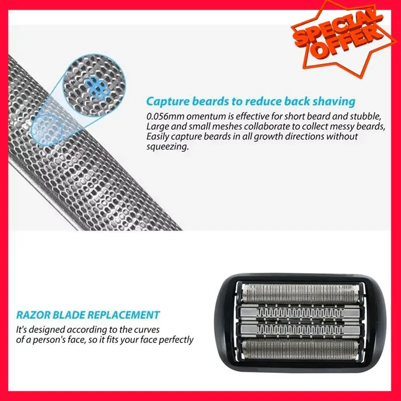 -ESTR 2X 92B 90B Replacement Shaver Replacement Head For Braun Series 9 Electric Razors 9290Cc, 9291Cc, 9370Cc, 9293S, 9385Cc
-ESTR 2X 92B 90B Replacement Shaver Replacement Head For Braun Series 9 Electric Razors 9290Cc, 9291Cc, 9370Cc, 9293S, 9385Cc