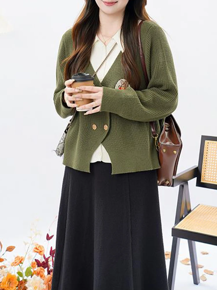Korean College Style Women's Spring Autumn New Knitted Top High Waist Skirt Two-Piece Set Casual Loose Fit Breathable
Korean College Style Women's Spring Autumn New Knitted Top High Waist Skirt Two-Piece Set Casual Loose Fit Breathable