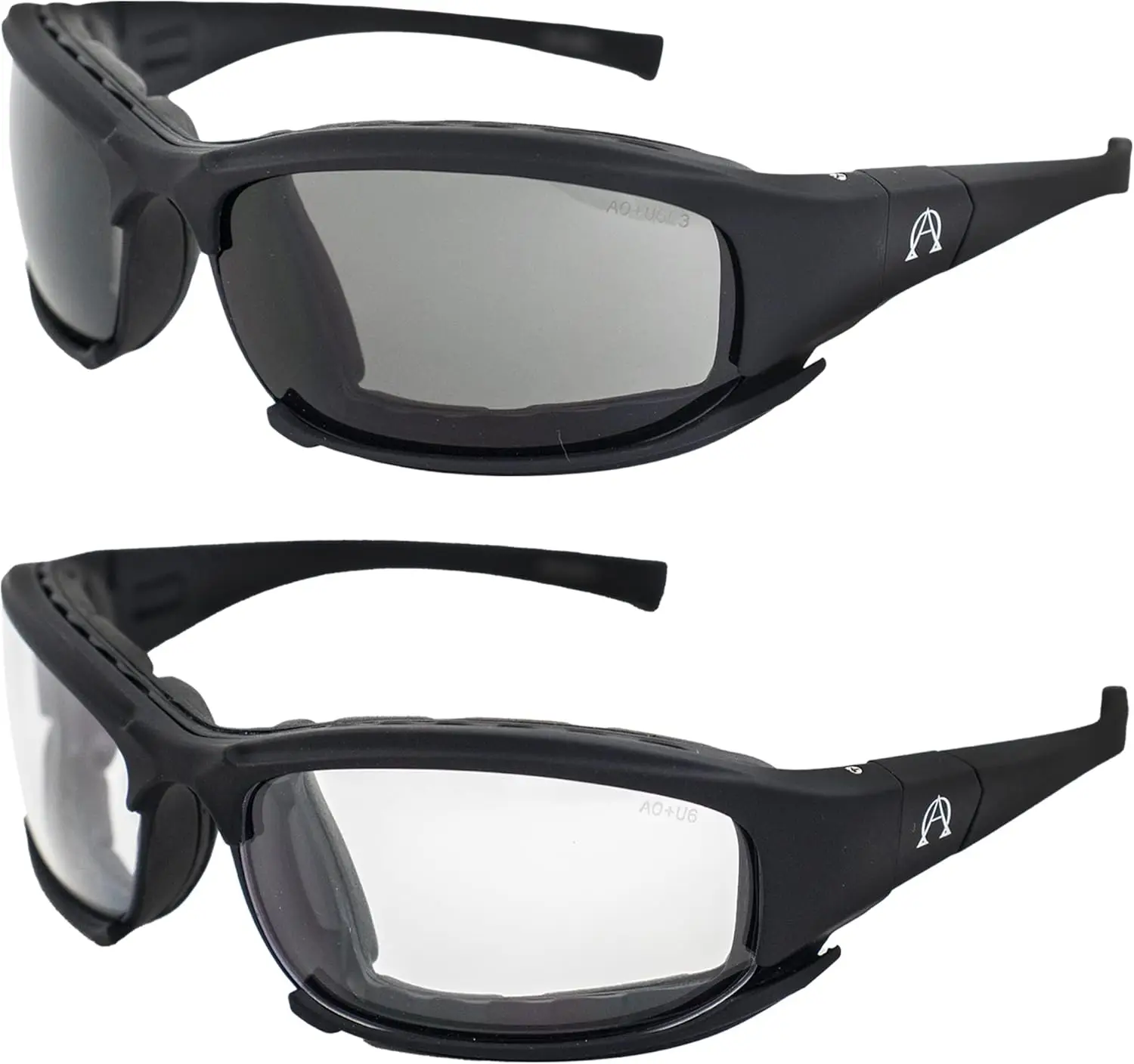 Motorcycle Sunglasses Foam Padded Riding Safety Glasses Z87.1 Convertible to Goggles for Men or Women 2 Pair Black Frame w Smoke
Motorcycle Sunglasses Foam Padded Riding Safety Glasses Z87.1 Convertible to Goggles for Men or Women 2 Pair Black Frame w Smoke