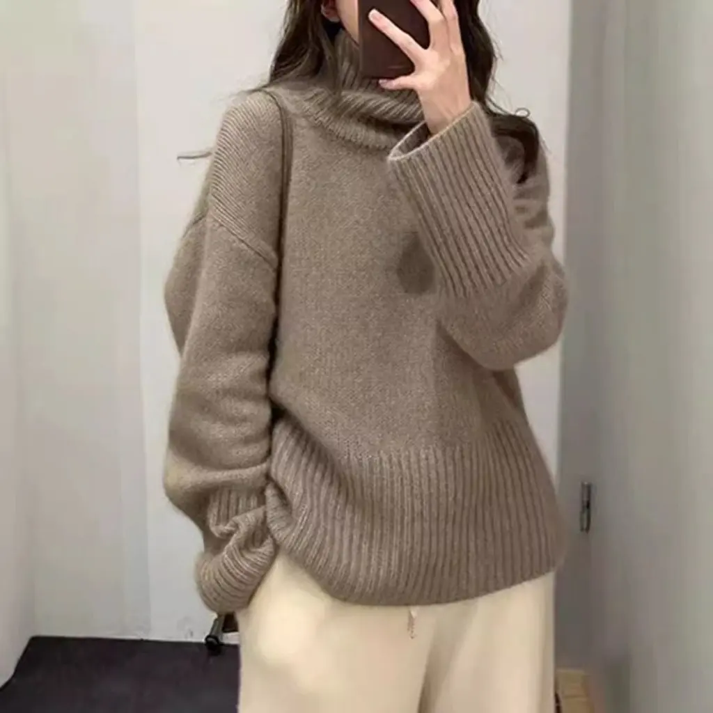 New Women's Wool Sweater 100% Natural Fiber Seven-Needle Knit Thickened Lazy Style Warm Elegant Versatile Top
New Women's Wool Sweater 100% Natural Fiber Seven-Needle Knit Thickened Lazy Style Warm Elegant Versatile Top