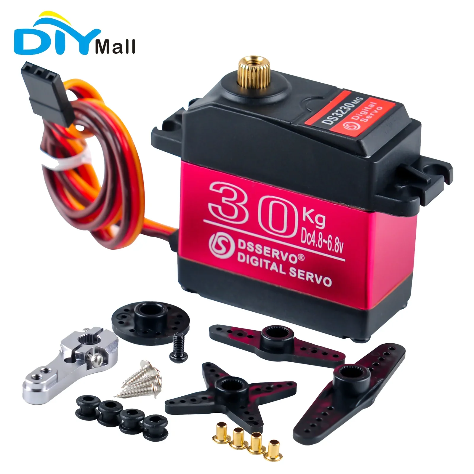 DIYmall 1/2/4 шт. 30 кг 6 В DS3230 цифровой сервопривод с высоким крутящим моментом водонепроницаемый 180 градусов с сервоприводом 25 т 
DIYmall 1/2/4 шт. 30 кг 6 В DS3230 цифровой сервопривод с высоким крутящим моментом водонепроницаемый 180 градусов с сервоприводом 25 т