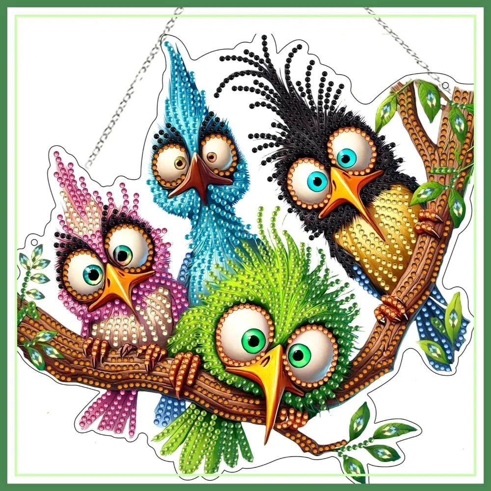 5D Diamond Art Hanging Kit: Special Shaped Rhinestone, Double Sided Acrylic Painting for Window, Home, Garden Wall Hanging Ornament (Four Birds)
5D Diamond Art Hanging Kit: Special Shaped Rhinestone, Double Sided Acrylic Painting for Window, Home, Garden Wall Hanging Ornament (Four Birds)