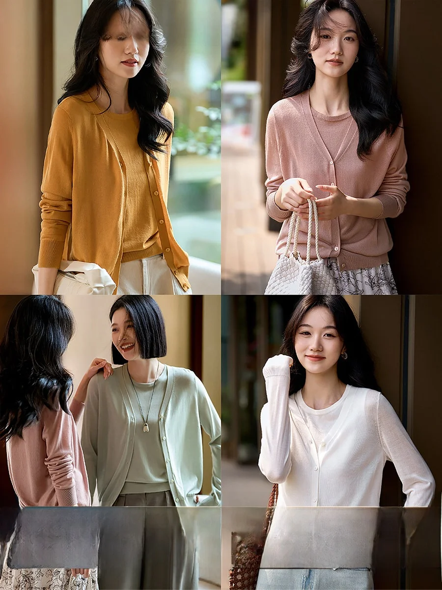 Xhange Long Termism Three Acetate Lyocell Knitted Open Cardigan Vest New Style Soft Lyocell Fiber Women's Knittedwear
Xhange Long Termism Three Acetate Lyocell Knitted Open Cardigan Vest New Style Soft Lyocell Fiber Women's Knittedwear