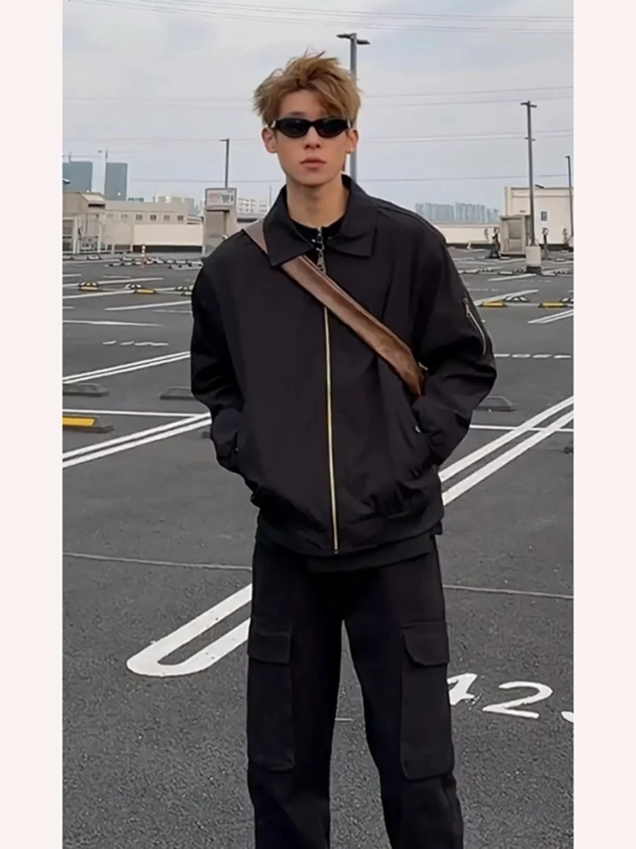 Bla Collared ort Baseball Jaet Men's Spring Autumn Cleanfit American Trendy Pilot Jaet Loose Fit Polyester Fiber
Bla Collared ort Baseball Jaet Men's Spring Autumn Cleanfit American Trendy Pilot Jaet Loose Fit Polyester Fiber