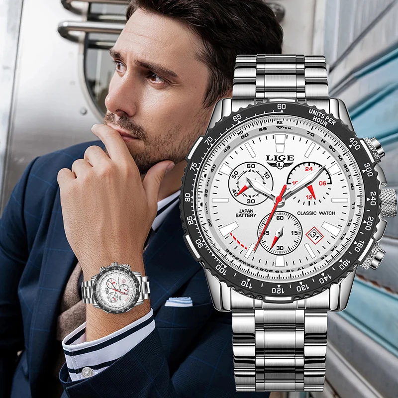 LIGE Classic Luxury Men's Wristwatch Fashion Unique Design Stainless Steel Band Waterproof Auto Date Business Luminous Man Watch
LIGE Classic Luxury Men's Wristwatch Fashion Unique Design Stainless Steel Band Waterproof Auto Date Business Luminous Man Watch