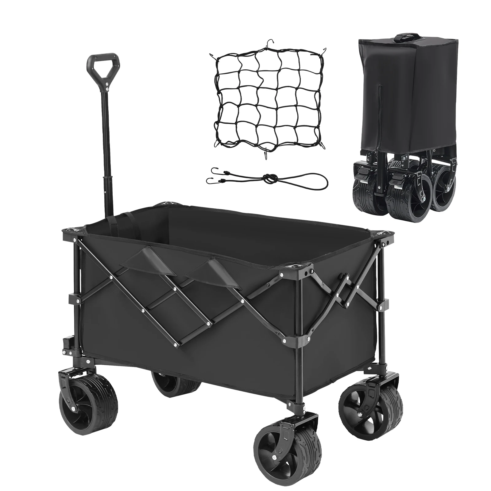 SucceBuy Collapsible Folding Wagon 150L Beach Wagon Cart with All-Terrain Wheels Heavy Duty Folding Wagon Cart Max 265 lbs Black
SucceBuy Collapsible Folding Wagon 150L Beach Wagon Cart with All-Terrain Wheels Heavy Duty Folding Wagon Cart Max 265 lbs Black