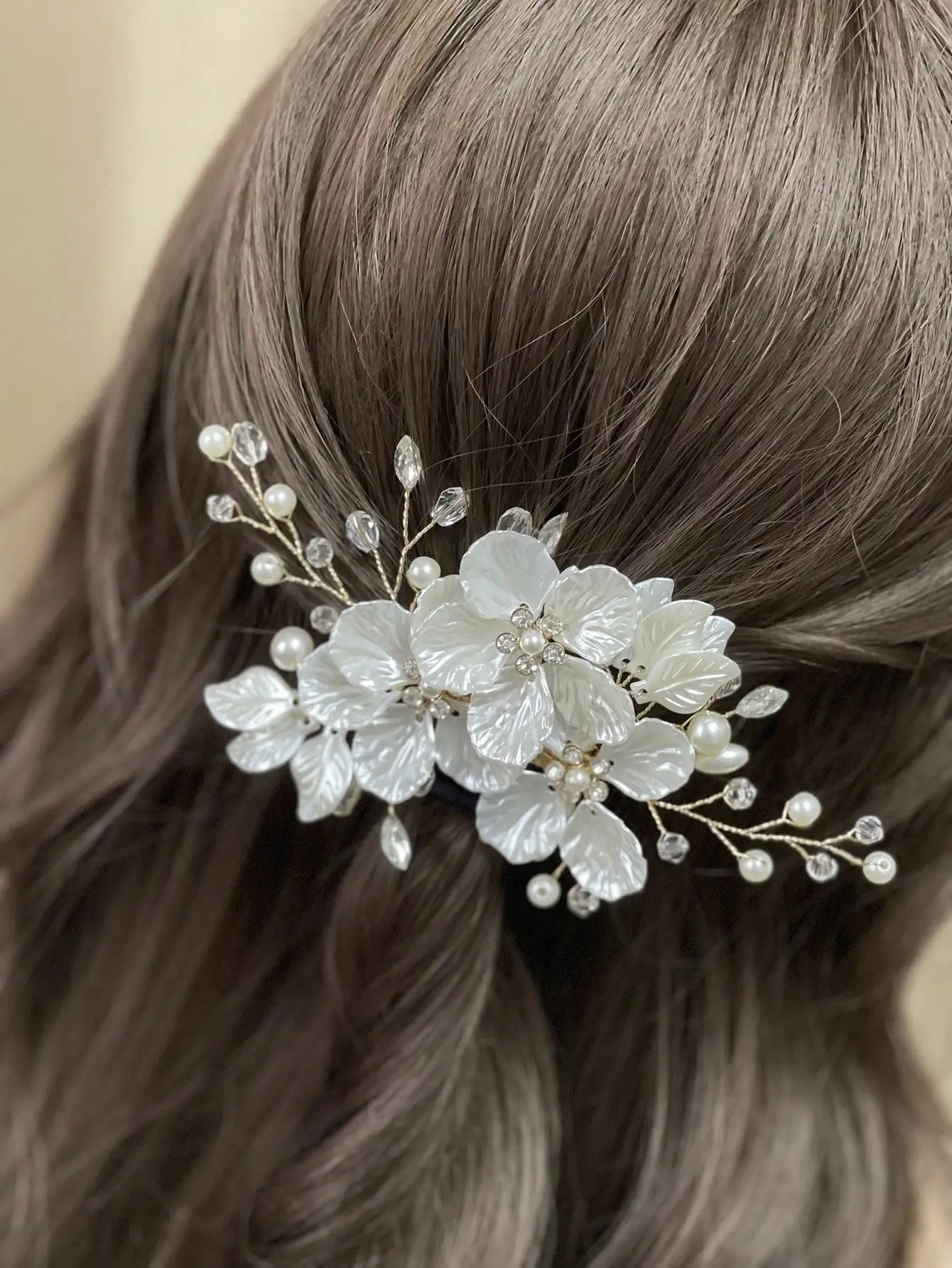 1pc Handmade Floral Bridal Hair Clip With Rhinestone, White Valentine's Day Accessories,Wedding Hair Accessories
1pc Handmade Floral Bridal Hair Clip With Rhinestone, White Valentine's Day Accessories,Wedding Hair Accessories