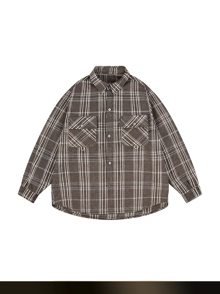 Nted Retro Japanese Style Thickened Plaid Pocket Coat Loose Casual Couple Matchable Turn-down Collar Shirt Autumn New Arrival
Nted Retro Japanese Style Thickened Plaid Pocket Coat Loose Casual Couple Matchable Turn-down Collar Shirt Autumn New Arrival