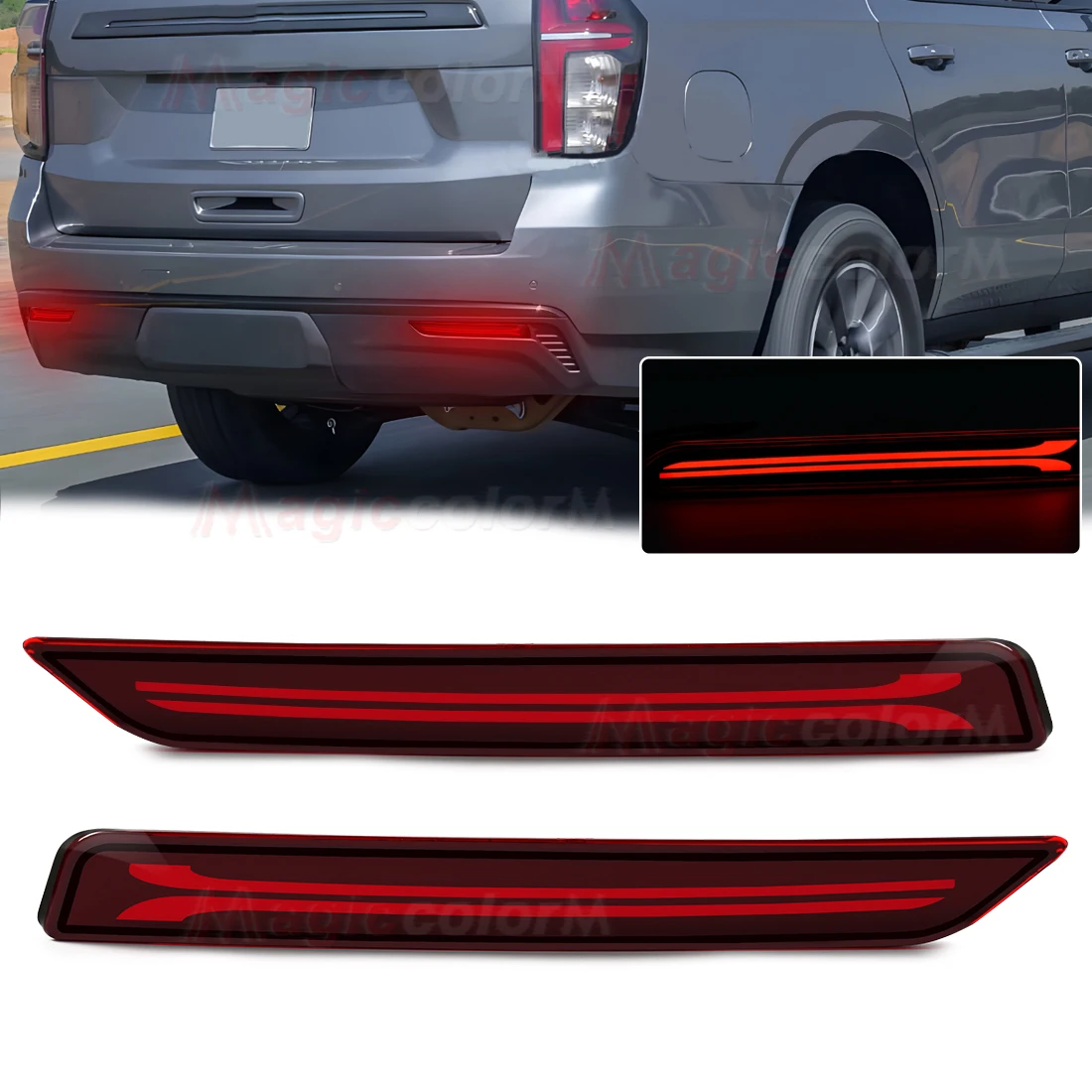 Светодиодный отражатель заднего бампера для Chevrolet Suburban/Tahoe 2020 2021 2022 2023, стоп-сигнал, динамический указатель поворота, задний фонарь
Светодиодный отражатель заднего бампера для Chevrolet Suburban/Tahoe 2020 2021 2022 2023, стоп-сигнал, динамический указатель поворота, задний фонарь