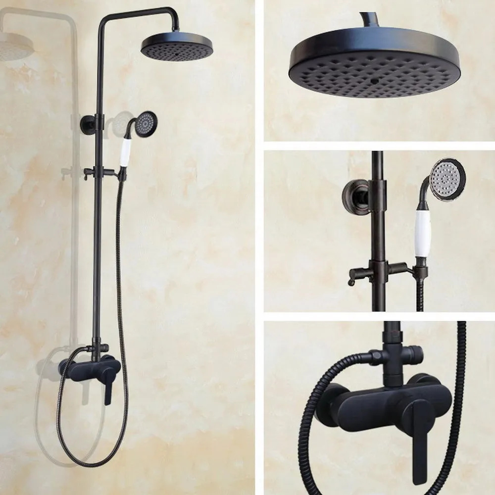 Black Oil Rubbed Brass Bathroom Rain Shower Faucet Set Mixer Tap Wall Mounted ahg156
Black Oil Rubbed Brass Bathroom Rain Shower Faucet Set Mixer Tap Wall Mounted ahg156