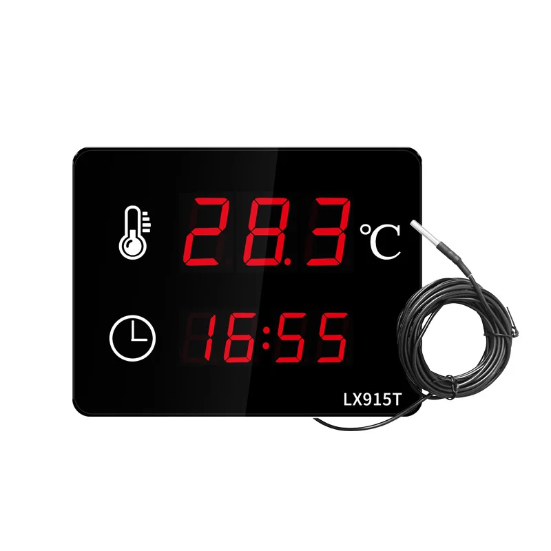 Digital LED Thermometer with Waterproof Sensor Probe Indoor Temperature Monitor Wall Clock for Home Spa Sauna Room Swimming Pool
Digital LED Thermometer with Waterproof Sensor Probe Indoor Temperature Monitor Wall Clock for Home Spa Sauna Room Swimming Pool