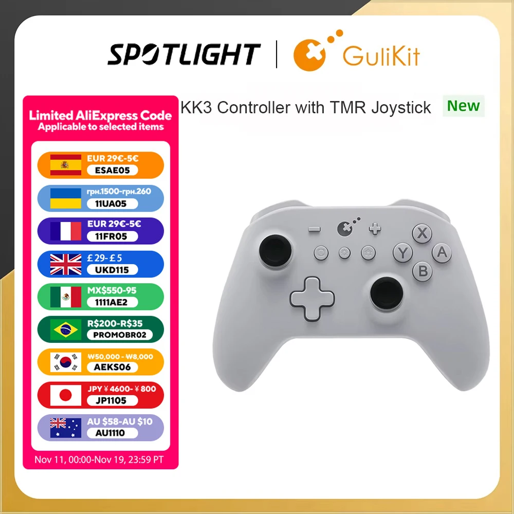 GuliKit KK3 Беспроводной контроллер Bluetooth-геймпад с TMR-джойстиком с эффектом Холла Tiggers для Nintendo Switch Windows Android iOS
GuliKit KK3 Беспроводной контроллер Bluetooth-геймпад с TMR-джойстиком с эффектом Холла Tiggers для Nintendo Switch Windows Android iOS