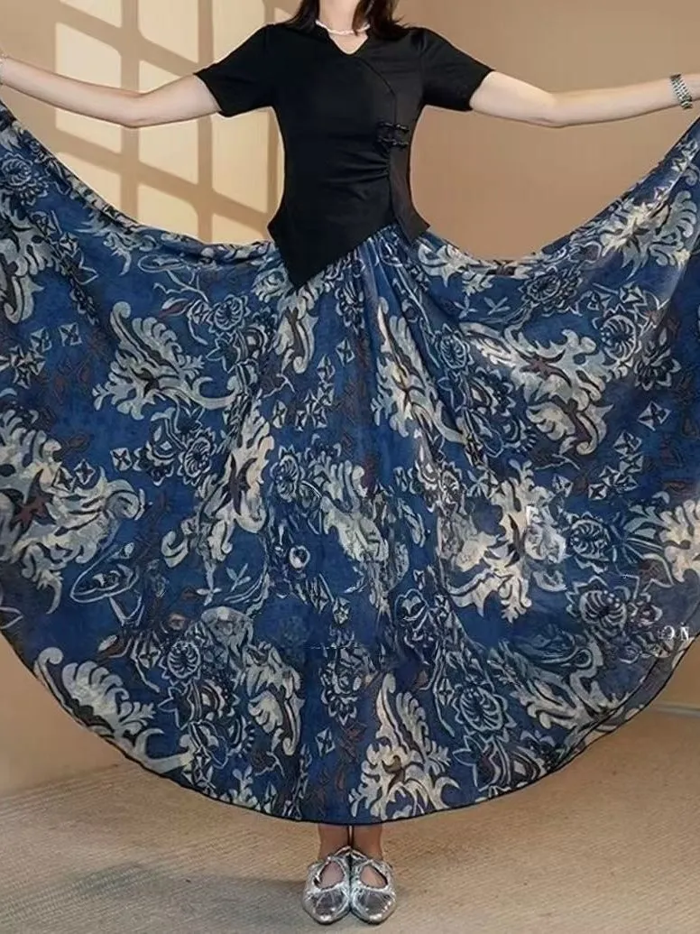 Summer High Waist A-Line Skirt with Large Flounce Polka Dot Print Versatile High-End Feeling Women's Umbrella Skirt
Summer High Waist A-Line Skirt with Large Flounce Polka Dot Print Versatile High-End Feeling Women's Umbrella Skirt