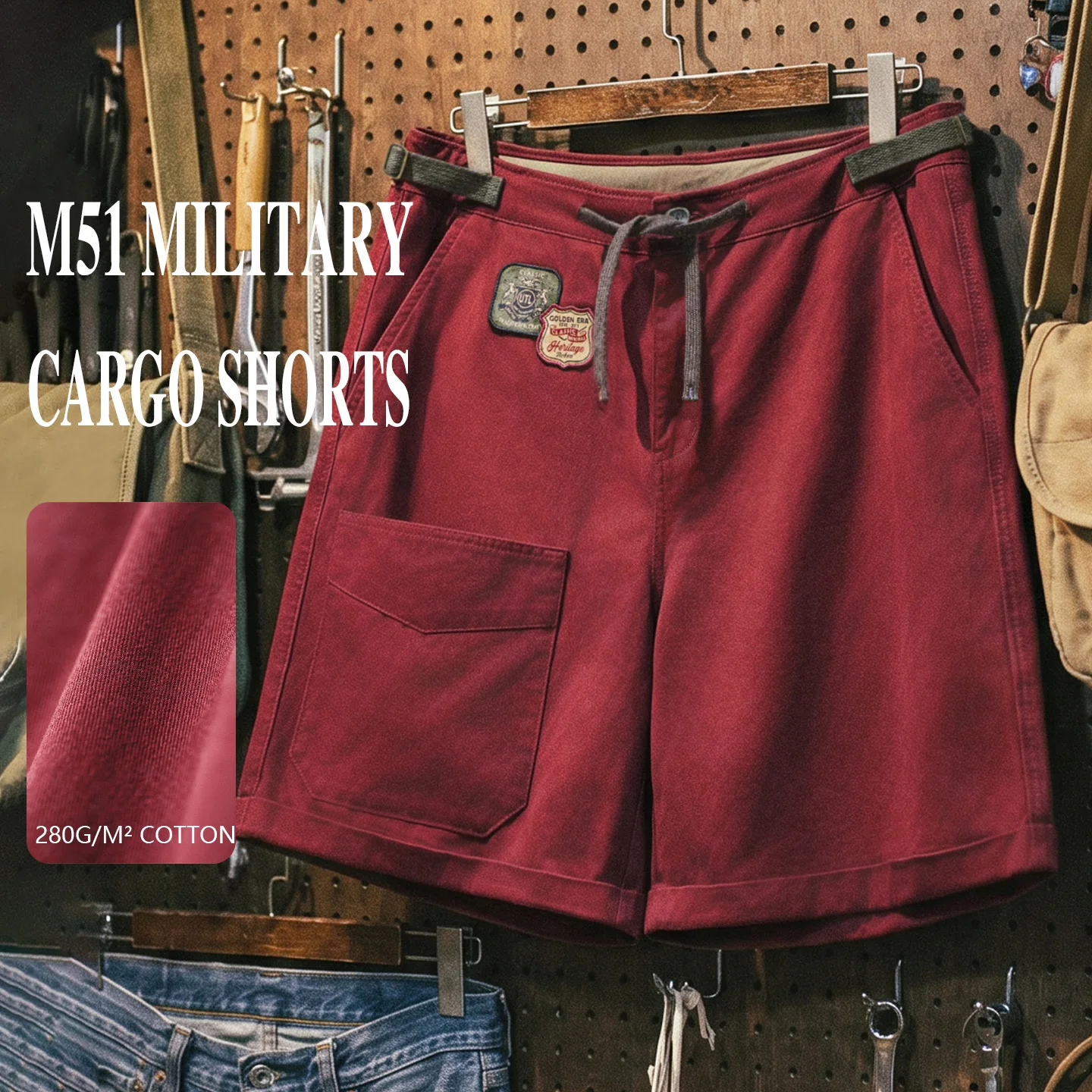 Maden Men's M51 Military Cargo Shorts Vintage Amekaji Wide Leg Workwear Bermudas Summer Casual 100%Cotton Summer Short Pants
Maden Men's M51 Military Cargo Shorts Vintage Amekaji Wide Leg Workwear Bermudas Summer Casual 100%Cotton Summer Short Pants
