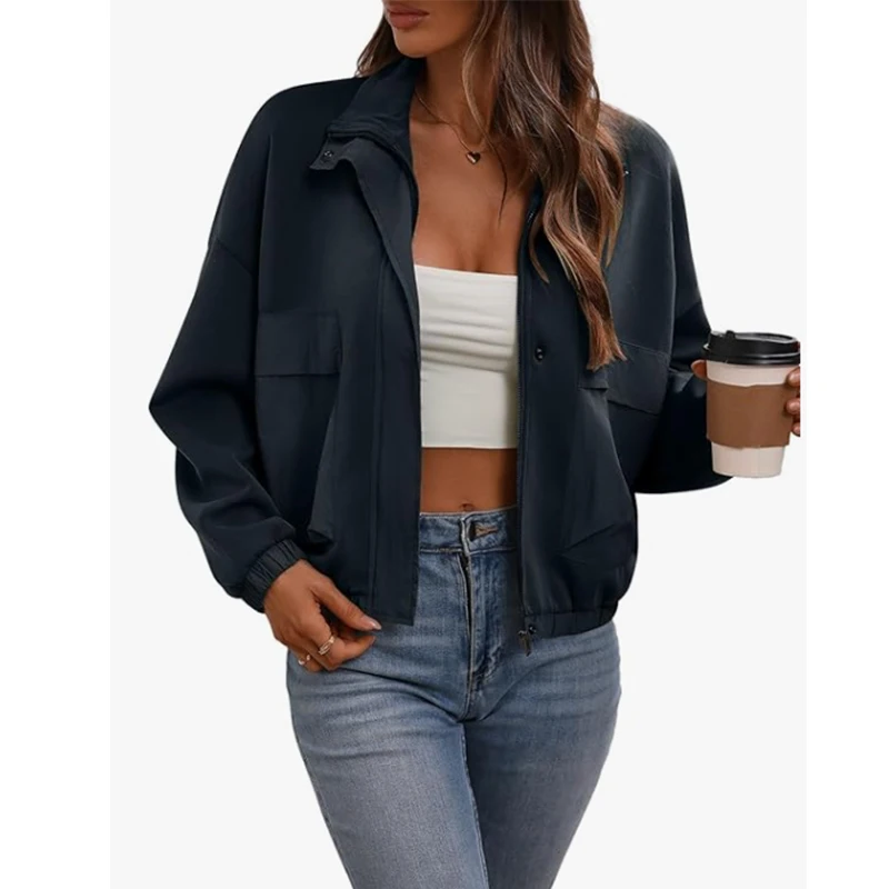Women's Casual Short Jacket Fabric Retro American Style Spring Autumn Loose Baseball Flight Riding Outerwear
Women's Casual Short Jacket Fabric Retro American Style Spring Autumn Loose Baseball Flight Riding Outerwear