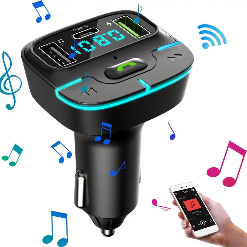Car Wireless Radio Transmitter Handsfree Call Car Charger Ambient Light Phone Charger Fast Charging Car Accessories For SUV
Car Wireless Radio Transmitter Handsfree Call Car Charger Ambient Light Phone Charger Fast Charging Car Accessories For SUV