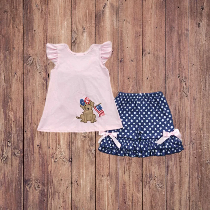 3.11 GSSO0236 Girls' Pink Short Sleeve Embroidered Outfit with National Day Dog Design - Short Pants Set for Children
3.11 GSSO0236 Girls' Pink Short Sleeve Embroidered Outfit with National Day Dog Design - Short Pants Set for Children