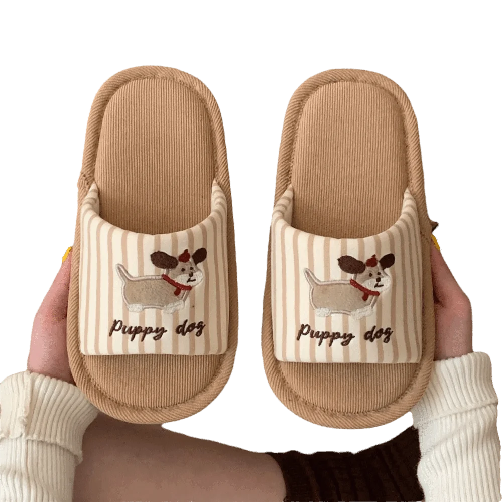 Cute Soft Bedroom Slippers Home Wear Shoes Cartoon Cotton Linen Shoes Anti-Slip Thick Sole Cute Puppy Slippers Winter
Cute Soft Bedroom Slippers Home Wear Shoes Cartoon Cotton Linen Shoes Anti-Slip Thick Sole Cute Puppy Slippers Winter