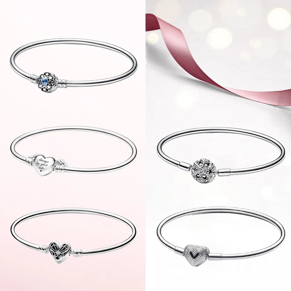 CHARMING Jewelry 925 Sterling Silver Moments Sparkling Snowflake Clasp Bangle Moments Heart & Butterfly Bangle fit Women Gift
CHARMING Jewelry 925 Sterling Silver Moments Sparkling Snowflake Clasp Bangle Moments Heart & Butterfly Bangle fit Women Gift