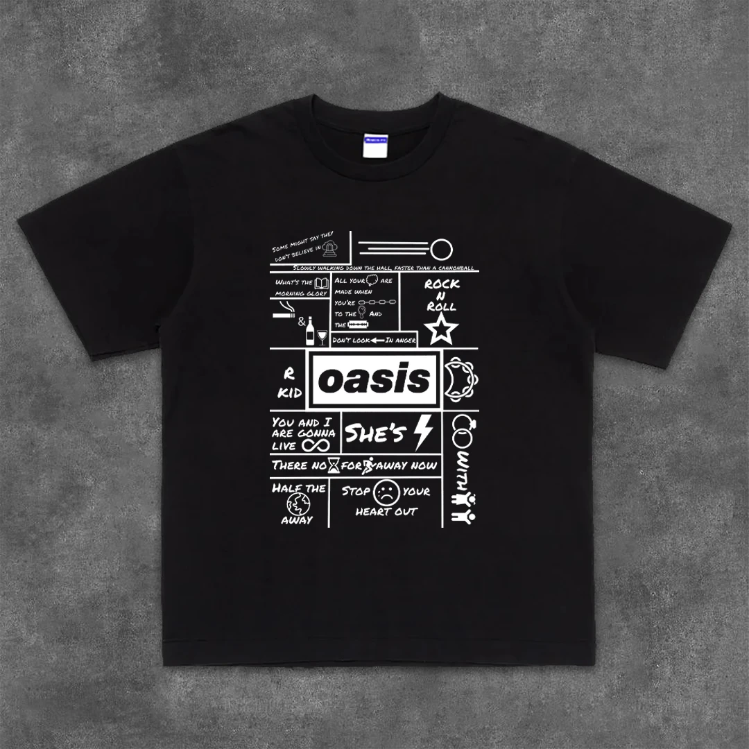 2025 Short-sleeved T-shirt Oasis Oasis British Rock Heavyweight Pure Cotton Round Neck High-quality Luxury Brand
2025 Short-sleeved T-shirt Oasis Oasis British Rock Heavyweight Pure Cotton Round Neck High-quality Luxury Brand