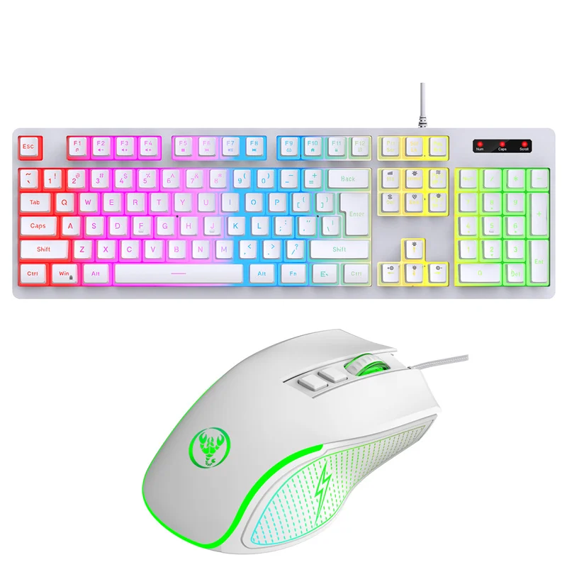 Full Size Wired RGB Office Gamer Keyboard Mouse Set 104 Key For Computer PC Laptop Black White Highend L200
Full Size Wired RGB Office Gamer Keyboard Mouse Set 104 Key For Computer PC Laptop Black White Highend L200
