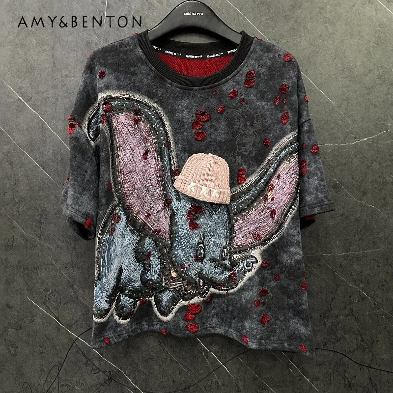 Summer New Arrivals Patch Hooded Cartoon Hole Design Short-sleeved T-shirt Women's Unique Design Loose Casual Kawaii Tops Tshirt
Summer New Arrivals Patch Hooded Cartoon Hole Design Short-sleeved T-shirt Women's Unique Design Loose Casual Kawaii Tops Tshirt