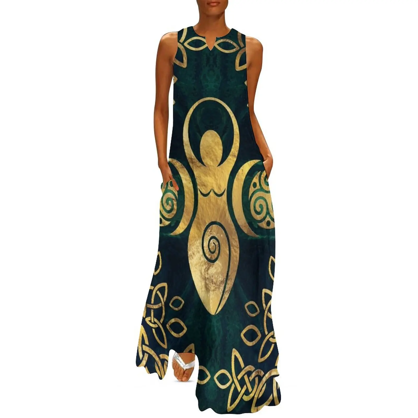 Triple Goddess with triskele - gold on shimmer green Long Dress dresses for woman 2025 women's clothing korea stylish Dress
Triple Goddess with triskele - gold on shimmer green Long Dress dresses for woman 2025 women's clothing korea stylish Dress