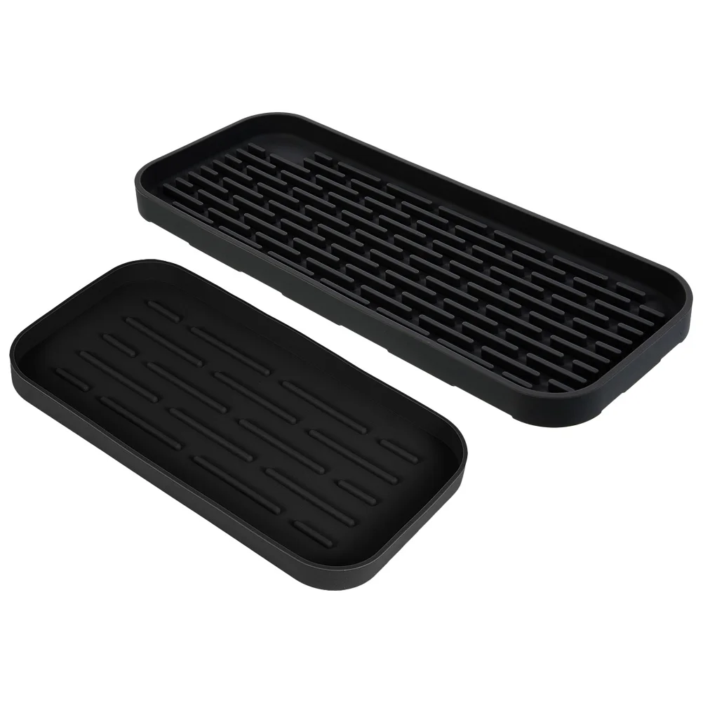 2pcs Black Silicone Storage Tray Large Size Sink Drying Rack Organizer Sponge Holder Vanity Bathroom Kitchen Countertop
2pcs Black Silicone Storage Tray Large Size Sink Drying Rack Organizer Sponge Holder Vanity Bathroom Kitchen Countertop