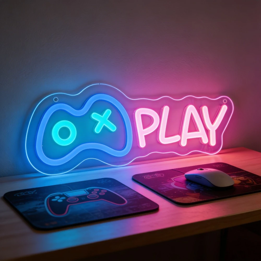 Gaming Controller LED Neon Sign with Blue Pink for Game Room Bedroom Decor Vibrant Gaming Atmosphere Wall Art Lighting Gift
Gaming Controller LED Neon Sign with Blue Pink for Game Room Bedroom Decor Vibrant Gaming Atmosphere Wall Art Lighting Gift