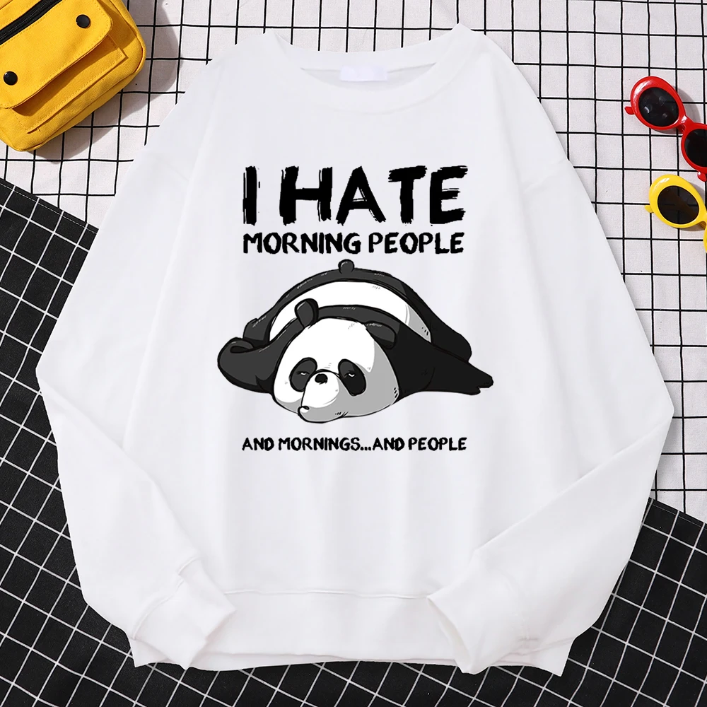 Autumn Street Woman Pullover Lazy Panda I Hate Morning People Printing Hoody Loose Warm Sweatshirt Soft All-Math Ladies Clothes
Autumn Street Woman Pullover Lazy Panda I Hate Morning People Printing Hoody Loose Warm Sweatshirt Soft All-Math Ladies Clothes