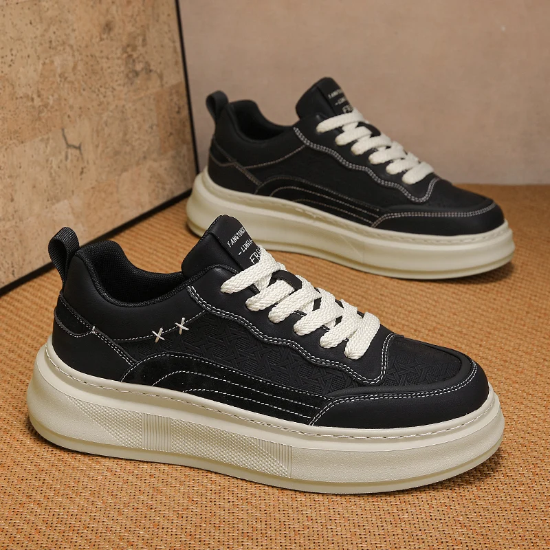 Men's Spring Black Waterproof Anti-Slip Wear-Resistant Work Shoes Thick Bottom Heightening Versatile Sports Casual Board Shoes
Men's Spring Black Waterproof Anti-Slip Wear-Resistant Work Shoes Thick Bottom Heightening Versatile Sports Casual Board Shoes