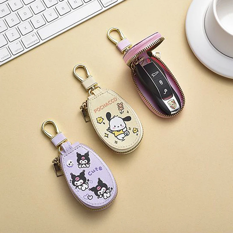 New Sanrio Kuromi Key Bag Cartoon Lovely Melody PU Leather Zipper Car Key Bag With Portable Key chain
New Sanrio Kuromi Key Bag Cartoon Lovely Melody PU Leather Zipper Car Key Bag With Portable Key chain