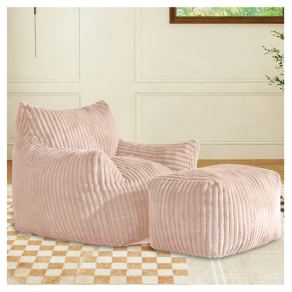 Curved Profile Lounger with Coordinated Ottoman Contoured Seating Integrated Home Decor Bean Bag Sofa for Living Room
Curved Profile Lounger with Coordinated Ottoman Contoured Seating Integrated Home Decor Bean Bag Sofa for Living Room