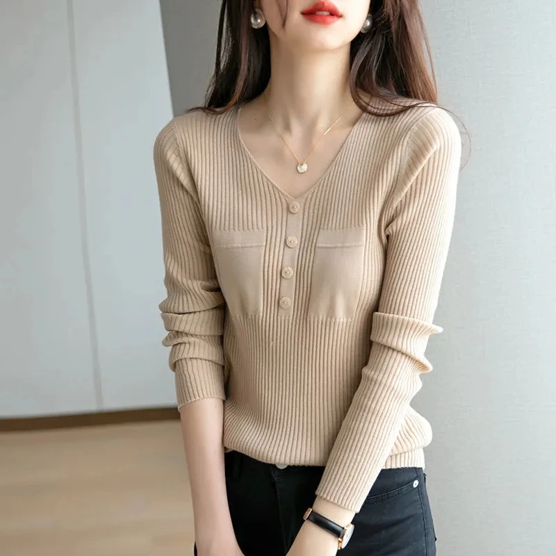 2023Spring Autumn New Women's Sweater Korean Loose V-neck Long Sleeve Jumper Ladies Knitted Pullover Solid Knitting Tops Y700
2023Spring Autumn New Women's Sweater Korean Loose V-neck Long Sleeve Jumper Ladies Knitted Pullover Solid Knitting Tops Y700