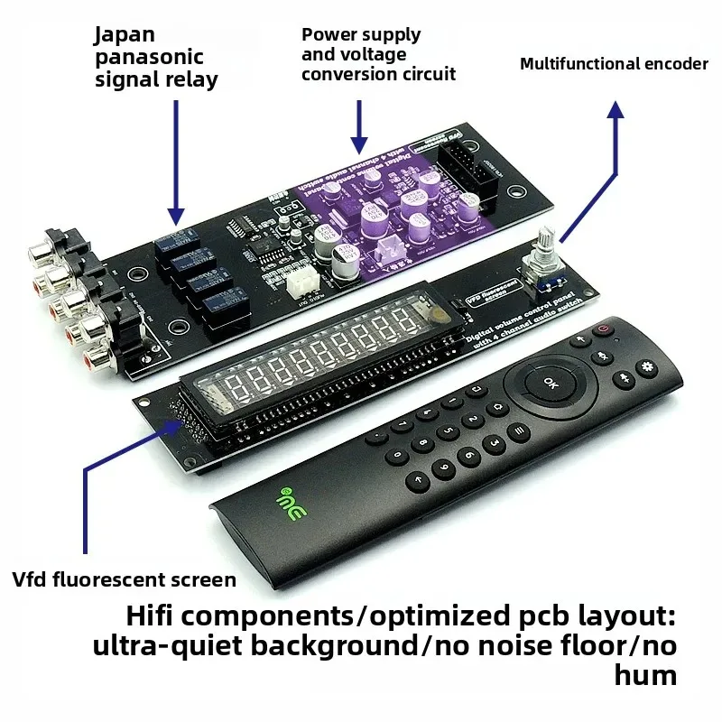 VFD Digital Display Volume Control Board Remote Controlled Preamp Module 4 Channel Audio Input Source Selector Board
VFD Digital Display Volume Control Board Remote Controlled Preamp Module 4 Channel Audio Input Source Selector Board