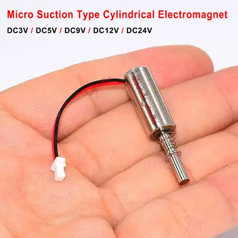 DC 3V 6V 9V 12V 24V Mini 8MM Cylinder Suction Inhalation Solenoid Electromagnet Push Pull Electric Magnet For Fingerprint Lock