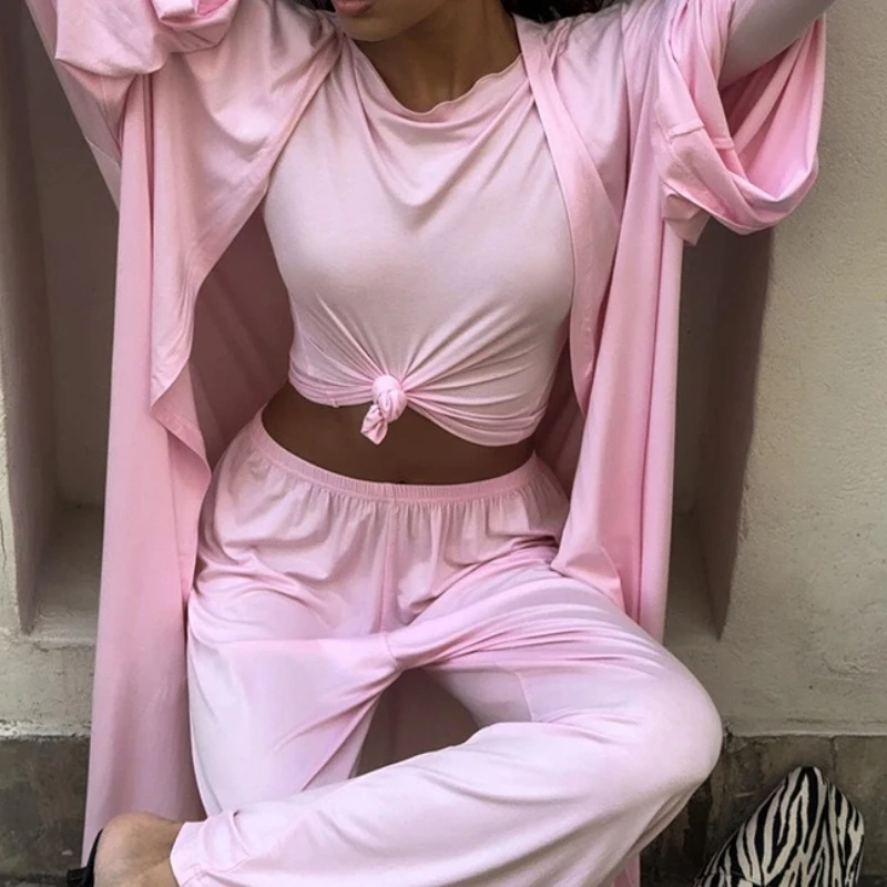 2026 Spring New Solid Color Long-sleeved Knitted Suit Pajamas, Comfortable and Casual Home Clothes That Can Be Worn Outside
2026 Spring New Solid Color Long-sleeved Knitted Suit Pajamas, Comfortable and Casual Home Clothes That Can Be Worn Outside