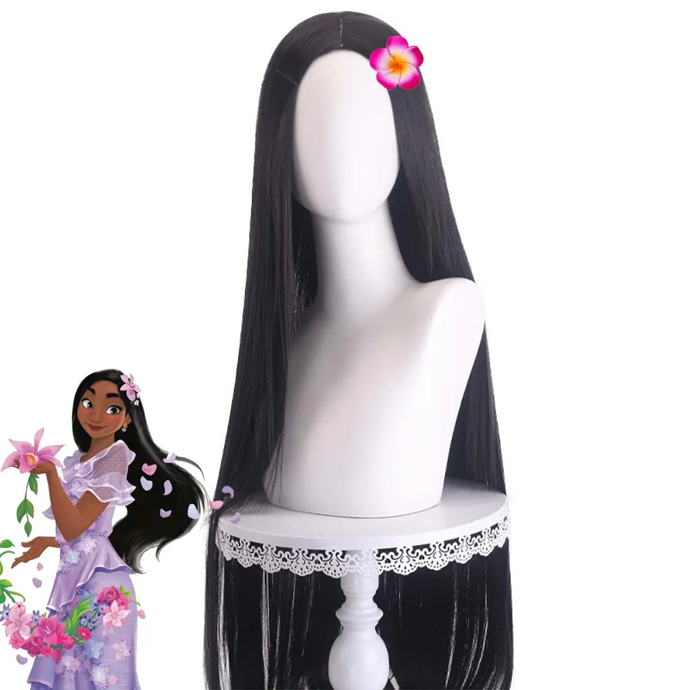 Halloween Party Women Madrigal Isabella Cosplay Synthetic Long Straight Black Hair Wig with Flower Hair Clip
Halloween Party Women Madrigal Isabella Cosplay Synthetic Long Straight Black Hair Wig with Flower Hair Clip
